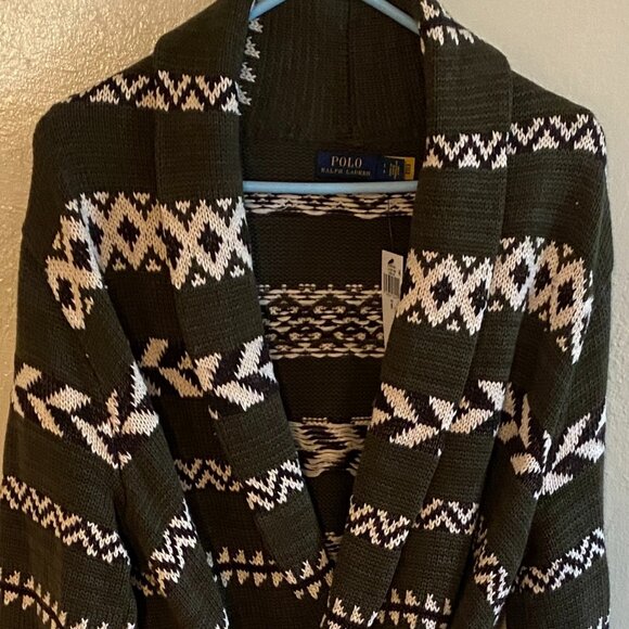 Polo Ralph Lauren Belted Shawl Collar Cardigan – Farm Olive – Size S – NWT - Picture 2 of 9